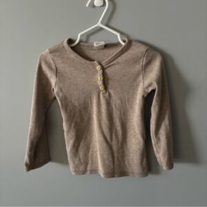 H&M boys long sleeve beige top 12-18 months striped